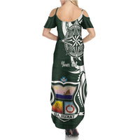 Personalised Tonga Takuilau College Family Matching Summer Maxi Dress and Hawaiian Shirt Est 1975 Tongan Ngatu Pattern - Polynesian Pride