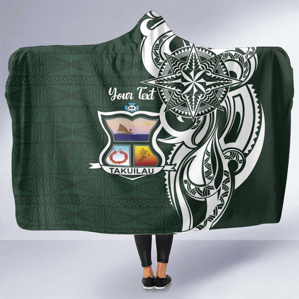 Personalised Tonga Takuilau College Hooded Blanket Est 1975 Tongan Ngatu Pattern - Polynesian Pride