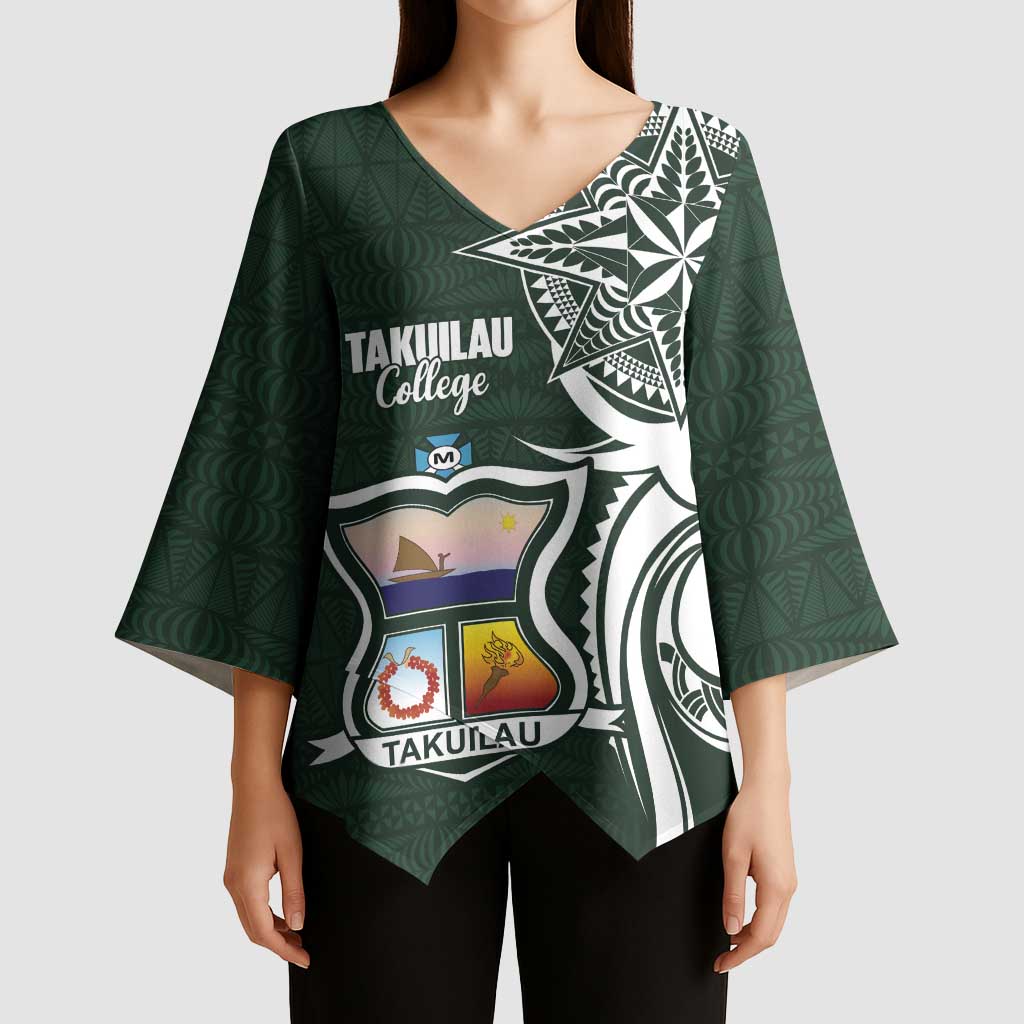 Personalised Tonga Takuilau College Kimono Sleeve Blouse Est 1975 Tongan Ngatu Pattern - Polynesian Pride
