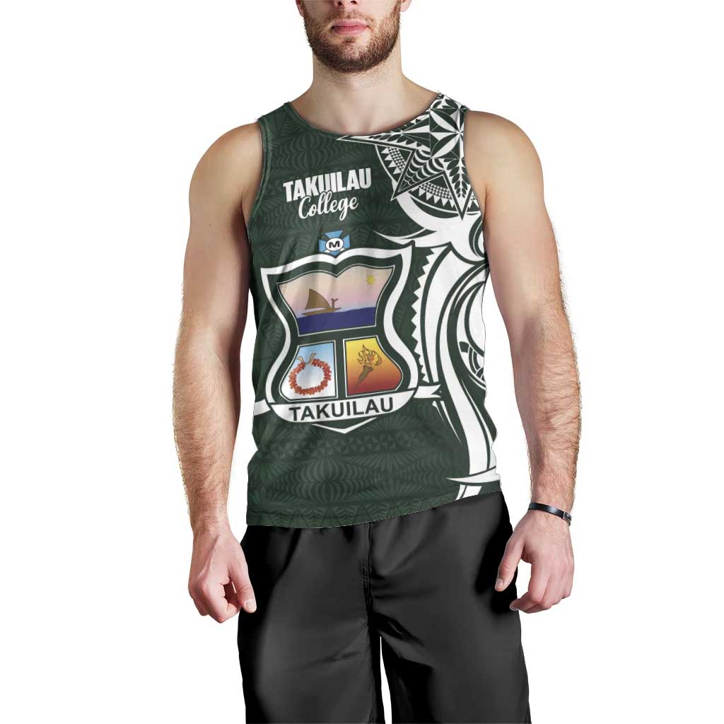 Personalised Tonga Takuilau College Men Tank Top Est 1975 Tongan Ngatu Pattern - Polynesian Pride
