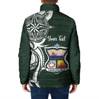 Personalised Tonga Takuilau College Padded Jacket Est 1975 Tongan Ngatu Pattern - Polynesian Pride