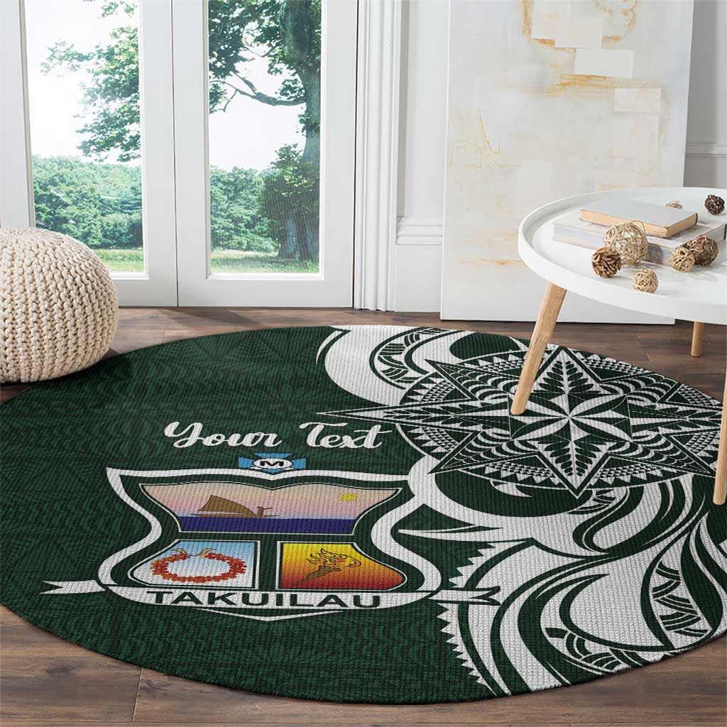 Personalised Tonga Takuilau College Round Carpet Est 1975 Tongan Ngatu Pattern - Polynesian Pride