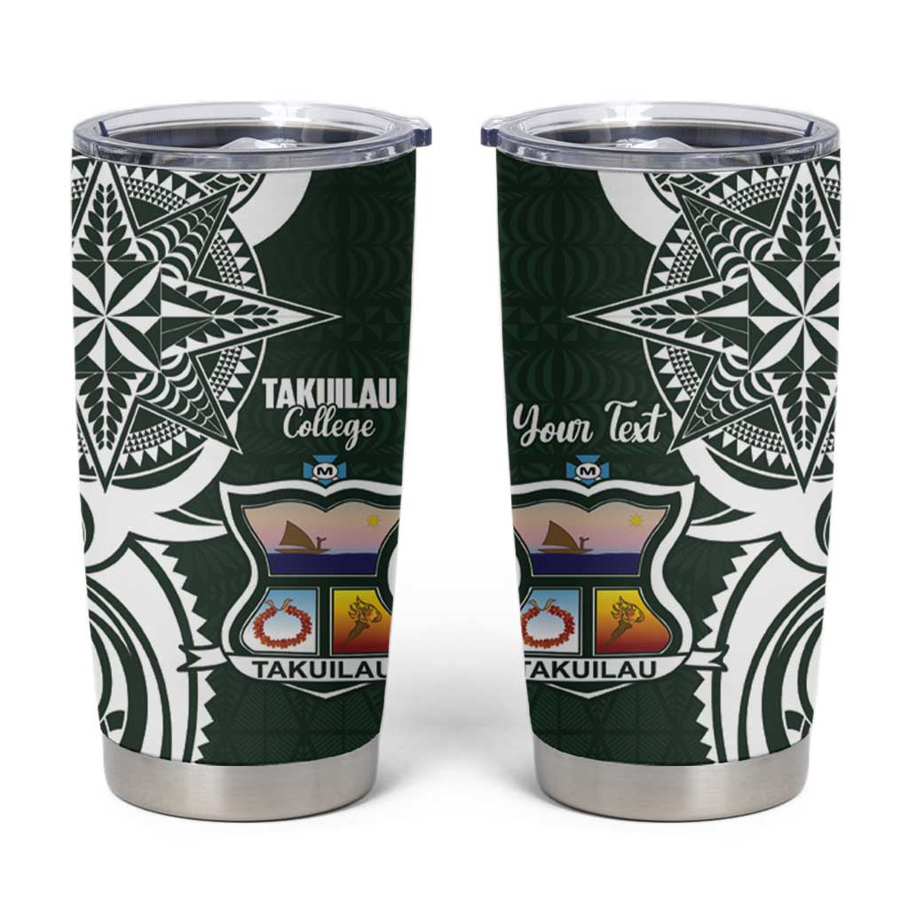 Personalised Tonga Takuilau College Tumbler Cup Est 1975 Tongan Ngatu Pattern - Polynesian Pride