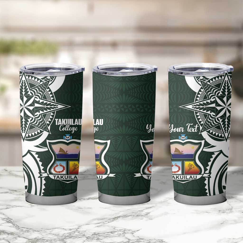 Personalised Tonga Takuilau College Tumbler Cup Est 1975 Tongan Ngatu Pattern - Polynesian Pride