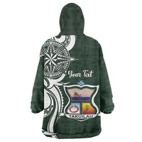 Personalised Tonga Takuilau College Wearable Blanket Hoodie Est 1975 Tongan Ngatu Pattern - Polynesian Pride