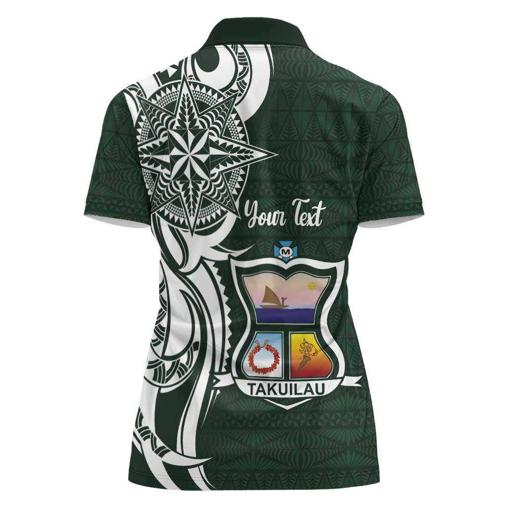 Personalised Tonga Takuilau College Women Polo Shirt Est 1975 Tongan Ngatu Pattern - Polynesian Pride