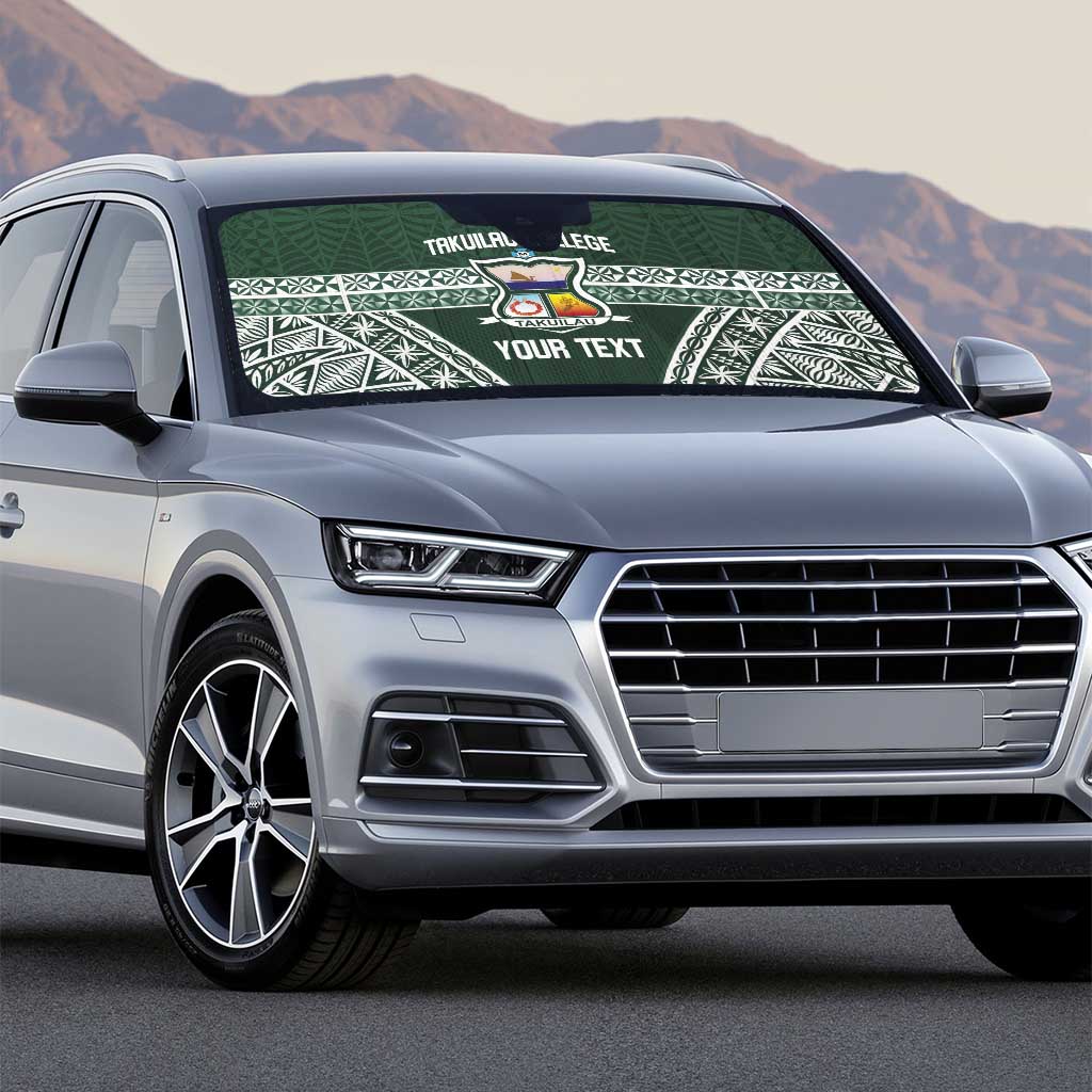 Personalised Tonga Takuilau College Auto Sun Shade 50th Anniversary Ngatu Kupesi - Polynesian Pride