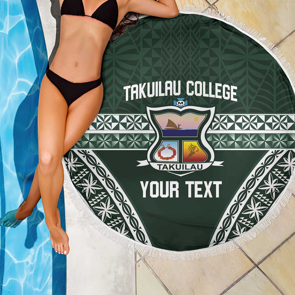 Personalised Tonga Takuilau College Beach Blanket 50th Anniversary Ngatu Kupesi - Polynesian Pride