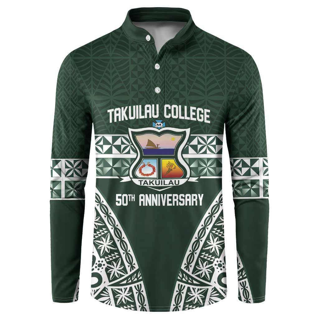 Personalised Tonga Takuilau College Button Sweatshirt 50th Anniversary Ngatu Kupesi - Polynesian Pride