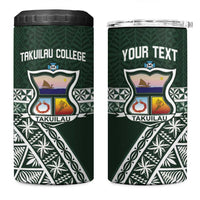 Personalised Tonga Takuilau College 4 in 1 Can Cooler Tumbler 50th Anniversary Ngatu Kupesi - Polynesian Pride