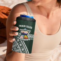 Personalised Tonga Takuilau College 4 in 1 Can Cooler Tumbler 50th Anniversary Ngatu Kupesi - Polynesian Pride