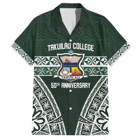 Personalised Tonga Takuilau College Family Matching Short Sleeve Bodycon Dress and Hawaiian Shirt 50th Anniversary Ngatu Kupesi - Polynesian Pride