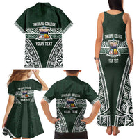 Personalised Tonga Takuilau College Family Matching Tank Maxi Dress and Hawaiian Shirt 50th Anniversary Ngatu Kupesi - Polynesian Pride