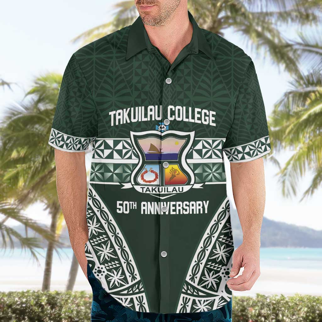 Personalised Tonga Takuilau College Hawaiian Shirt 50th Anniversary Ngatu Kupesi - Polynesian Pride
