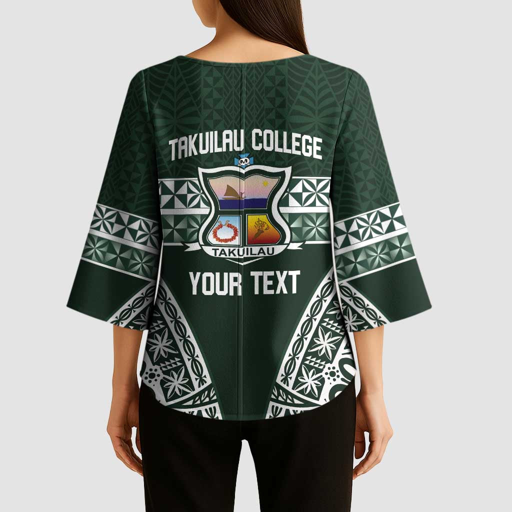 Personalised Tonga Takuilau College Kimono Sleeve Blouse 50th Anniversary Ngatu Kupesi - Polynesian Pride