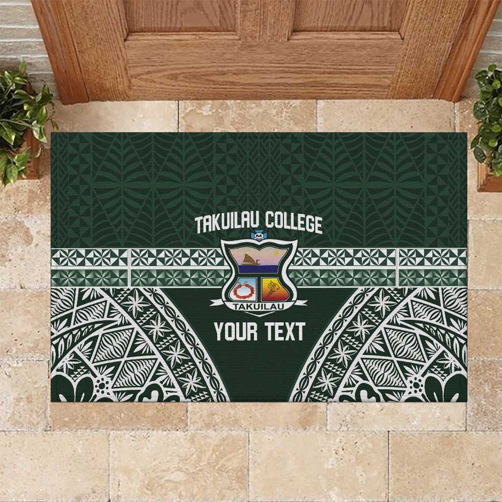 Personalised Tonga Takuilau College Rubber Doormat 50th Anniversary Ngatu Kupesi - Polynesian Pride