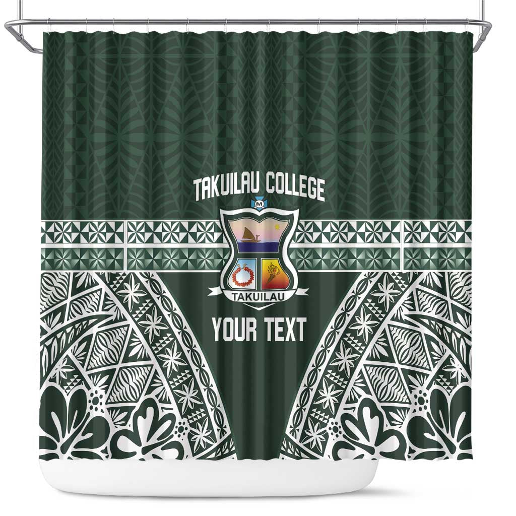 Personalised Tonga Takuilau College Shower Curtain 50th Anniversary Ngatu Kupesi - Polynesian Pride