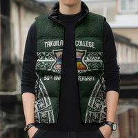 Personalised Tonga Takuilau College Sleeveless Puffer Jacket 50th Anniversary Ngatu Kupesi - Polynesian Pride