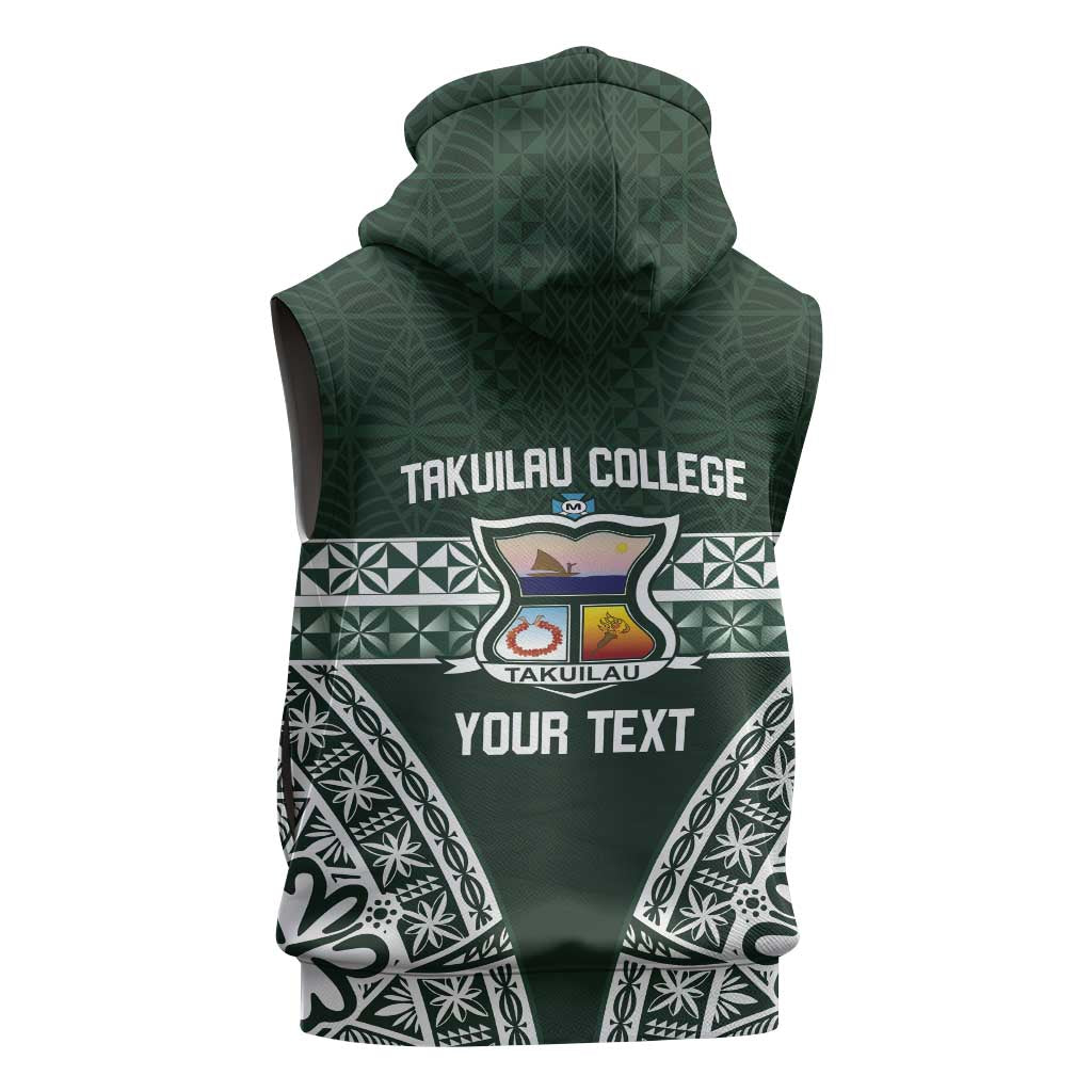 Personalised Tonga Takuilau College Sleeveless Zip Hoodie 50th Anniversary Ngatu Kupesi - Polynesian Pride