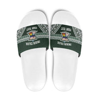 Personalised Tonga Takuilau College Slide Sandals 50th Anniversary Ngatu Kupesi - Polynesian Pride
