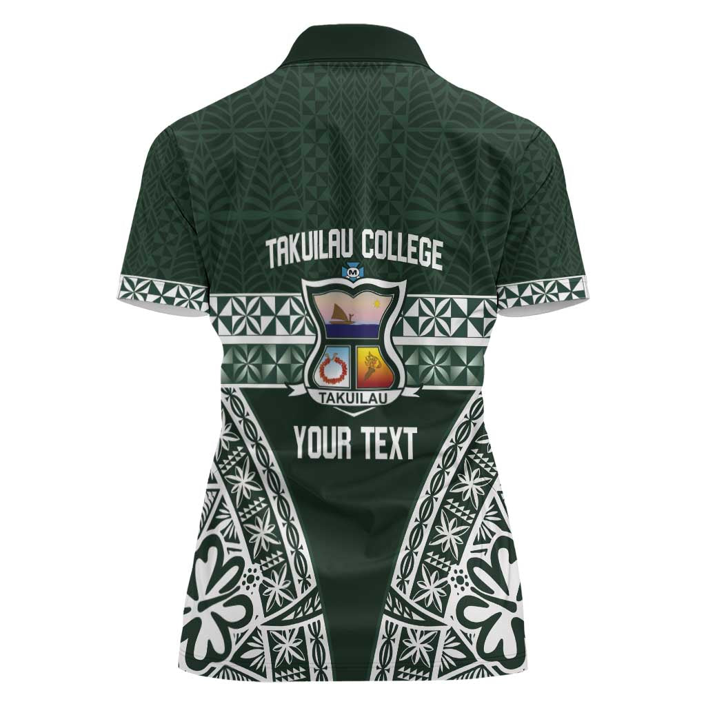 Personalised Tonga Takuilau College Women Polo Shirt 50th Anniversary Ngatu Kupesi - Polynesian Pride
