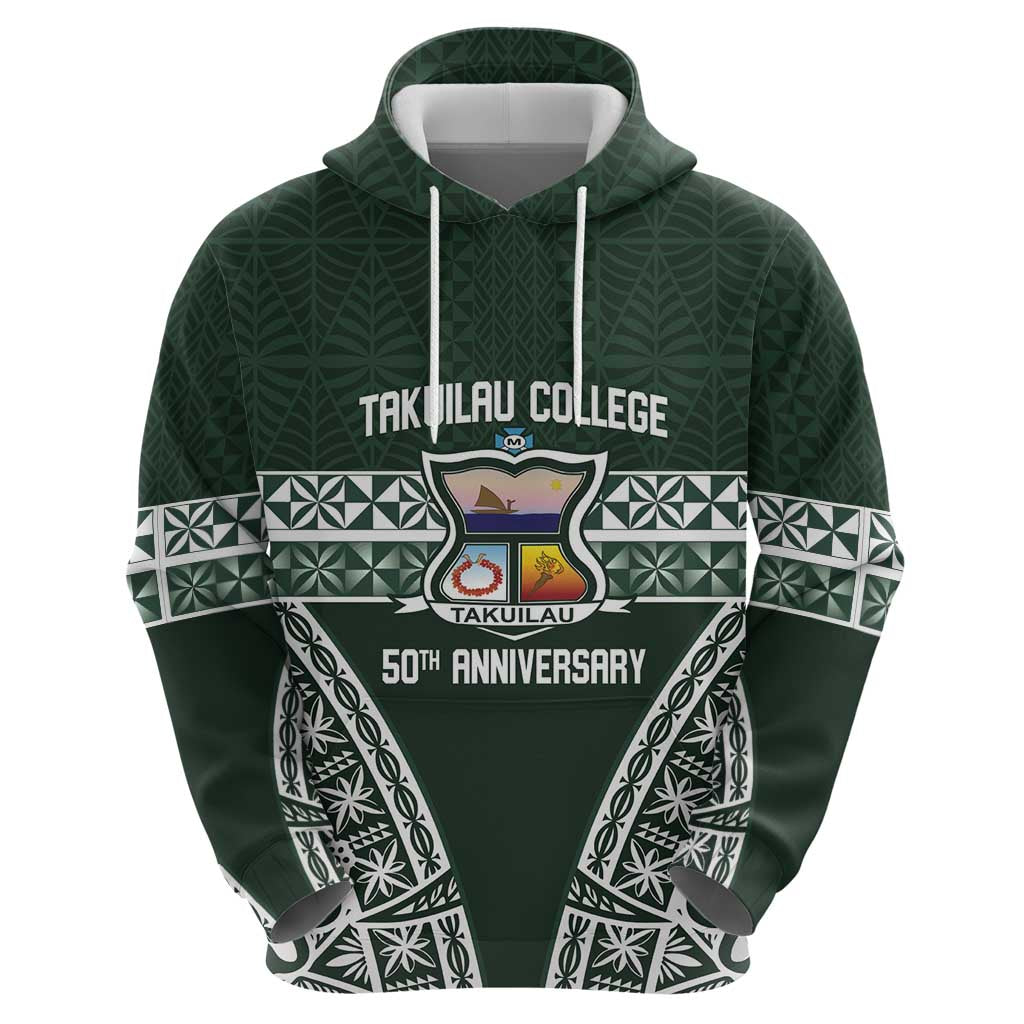Personalised Tonga Takuilau College Zip Hoodie 50th Anniversary Ngatu Kupesi - Polynesian Pride