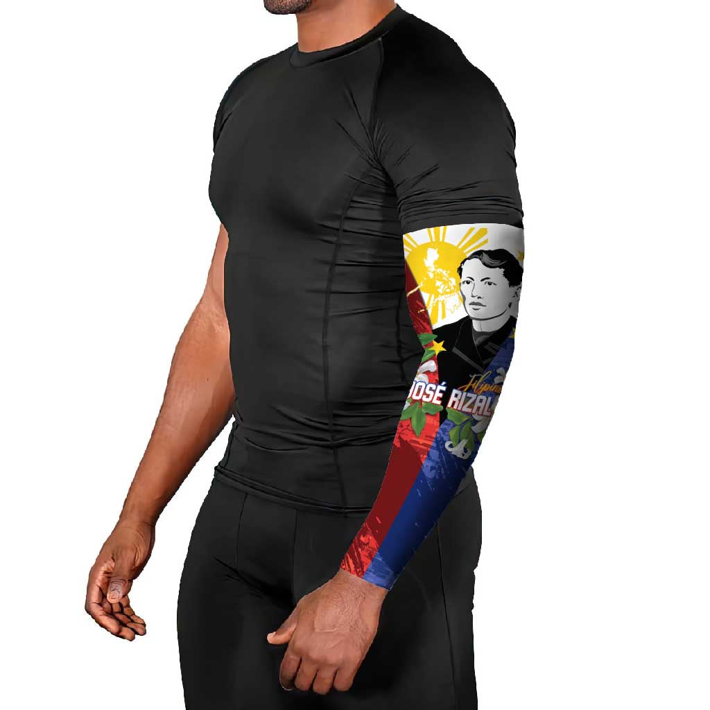 Philippines Rizal Day Arm Sleeves Filipino Sampaguita Grunge Style - Polynesian Pride