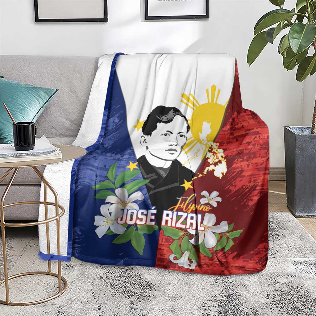 Philippines Rizal Day Blanket Filipino Sampaguita Grunge Style - Polynesian Pride