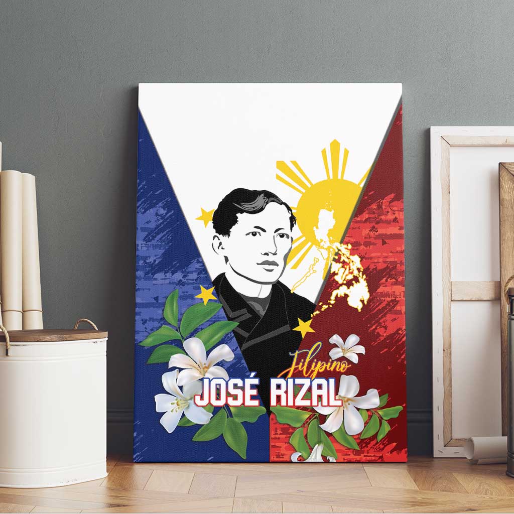 Philippines Rizal Day Canvas Wall Art Filipino Sampaguita Grunge Style - Polynesian Pride