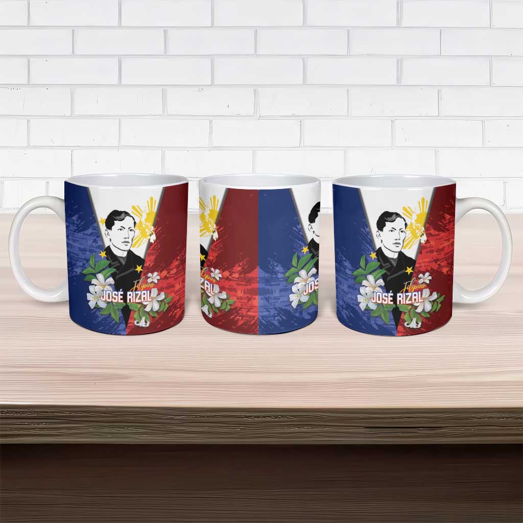 Philippines Rizal Day Ceramic Mug Filipino Sampaguita Grunge Style - Polynesian Pride