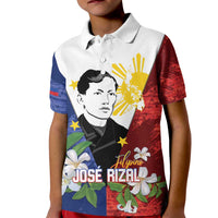 Philippines Rizal Day Kid Polo Shirt Filipino Sampaguita Grunge Style - Polynesian Pride