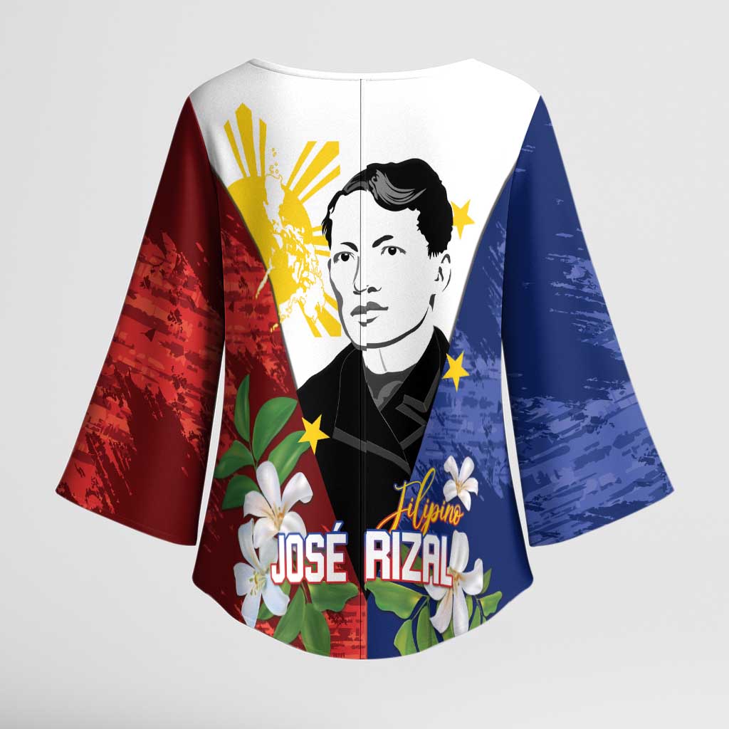 Philippines Rizal Day Kimono Sleeve Blouse Filipino Sampaguita Grunge Style - Polynesian Pride