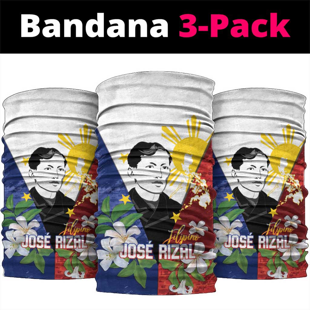 Philippines Rizal Day Neck Gaiter Filipino Sampaguita Grunge Style - Polynesian Pride