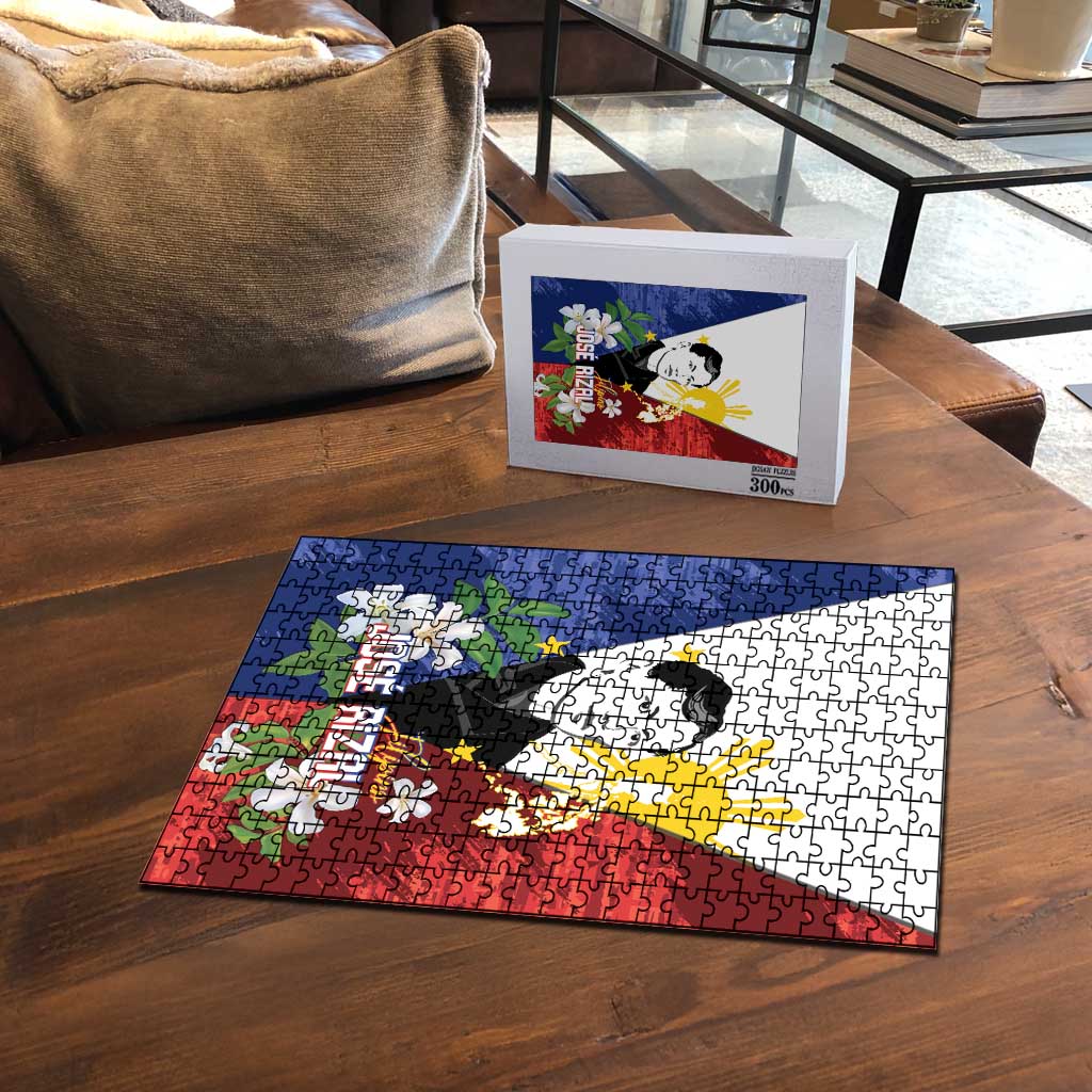 Philippines Rizal Day Puzzle Filipino Sampaguita Grunge Style - Polynesian Pride