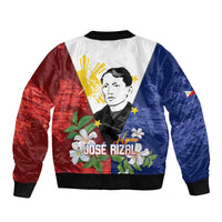 Philippines Rizal Day Sleeve Zip Bomber Jacket Filipino Sampaguita Grunge Style - Polynesian Pride