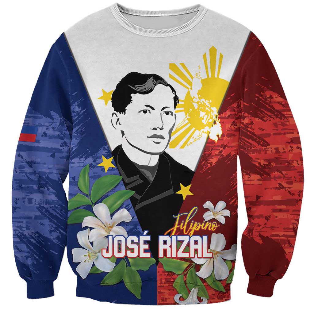 Philippines Rizal Day Sweatshirt Filipino Sampaguita Grunge Style - Polynesian Pride