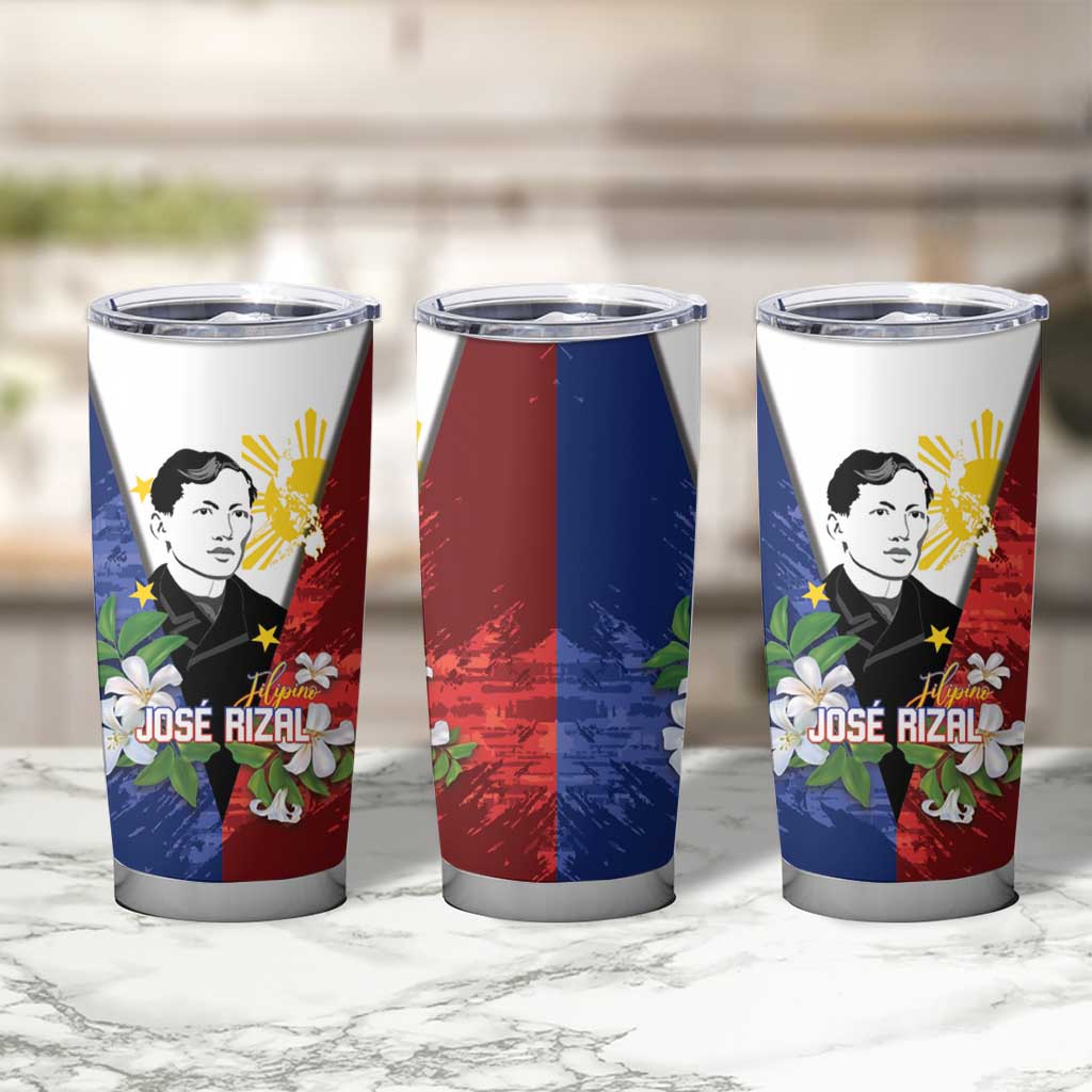 Philippines Rizal Day Tumbler Cup Filipino Sampaguita Grunge Style - Polynesian Pride