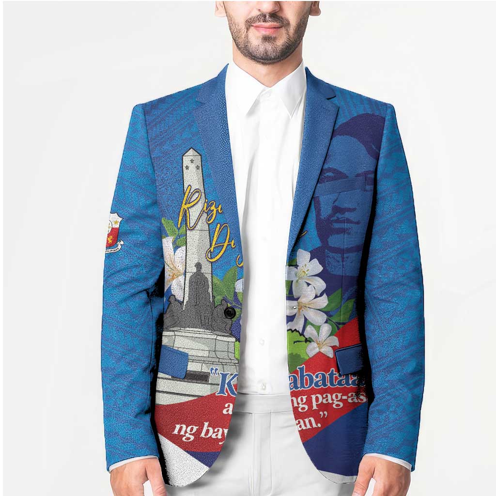 Philippines Rizal Day Blazer Filipino Motto Stella Polynesian Pattern LT14 - Polynesian Pride