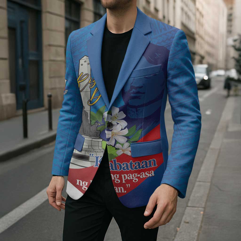 Philippines Rizal Day Blazer Filipino Motto Stella Polynesian Pattern LT14 - Polynesian Pride