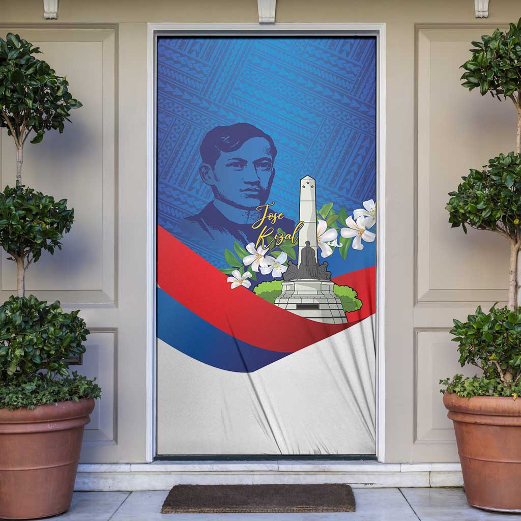 Philippines Rizal Day Door Cover Filipino Motto Stella Polynesian Pattern - Polynesian Pride