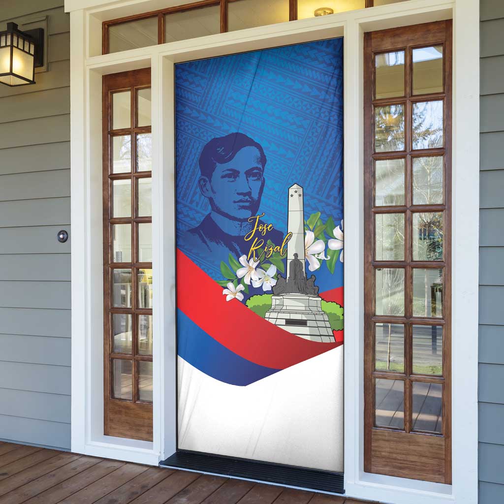 Philippines Rizal Day Door Cover Filipino Motto Stella Polynesian Pattern - Polynesian Pride