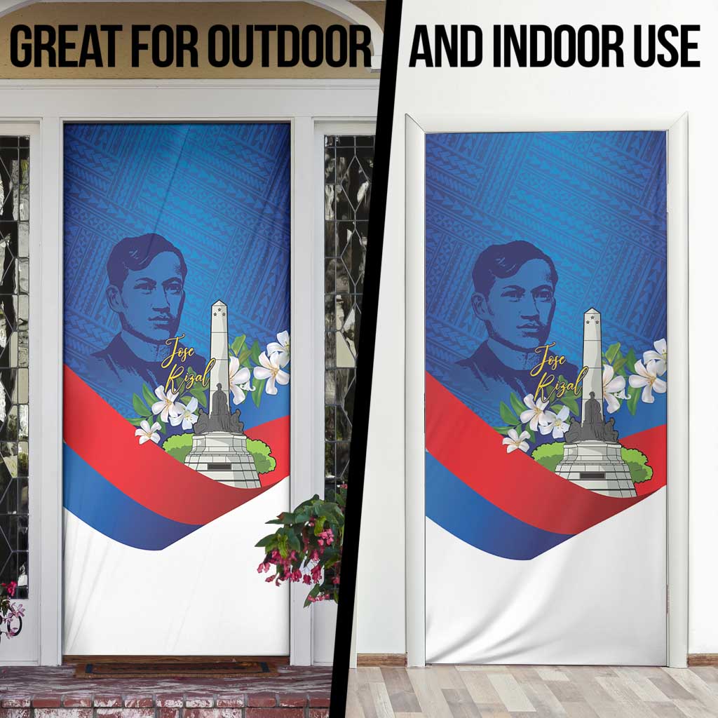 Philippines Rizal Day Door Cover Filipino Motto Stella Polynesian Pattern - Polynesian Pride