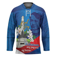 Philippines Rizal Day Hockey Jersey Filipino Motto Stella Polynesian Pattern - Polynesian Pride
