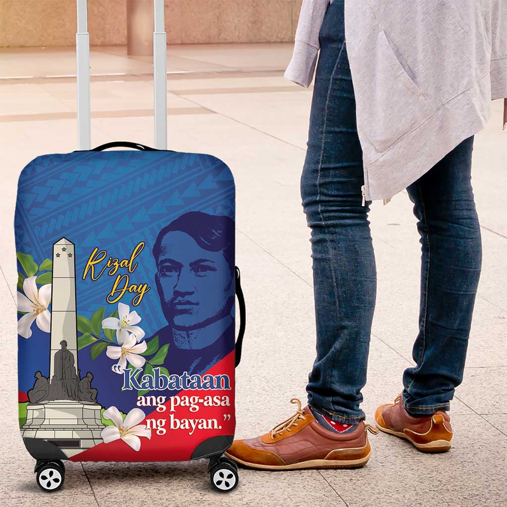 Philippines Rizal Day Luggage Cover Filipino Motto Stella Polynesian Pattern - Polynesian Pride