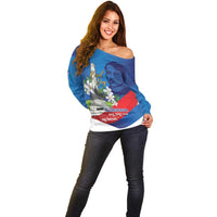 Philippines Rizal Day Off Shoulder Sweater Filipino Motto Stella Polynesian Pattern - Polynesian Pride