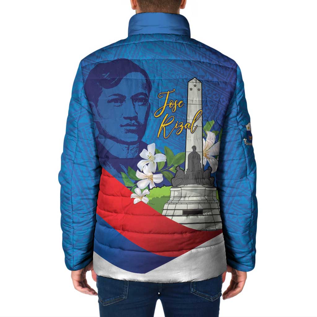 Philippines Rizal Day Padded Jacket Filipino Motto Stella Polynesian Pattern - Polynesian Pride