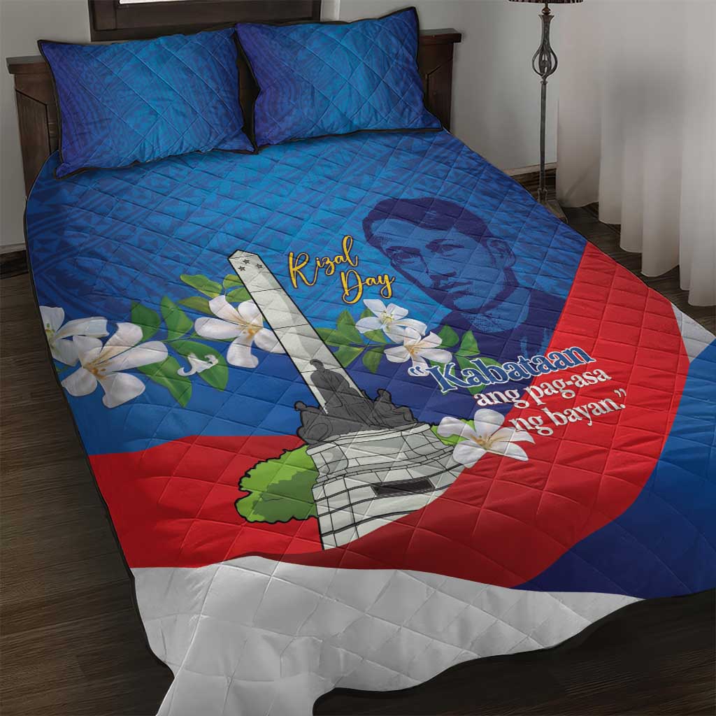 Philippines Rizal Day Quilt Bed Set Filipino Motto Stella Polynesian Pattern - Polynesian Pride