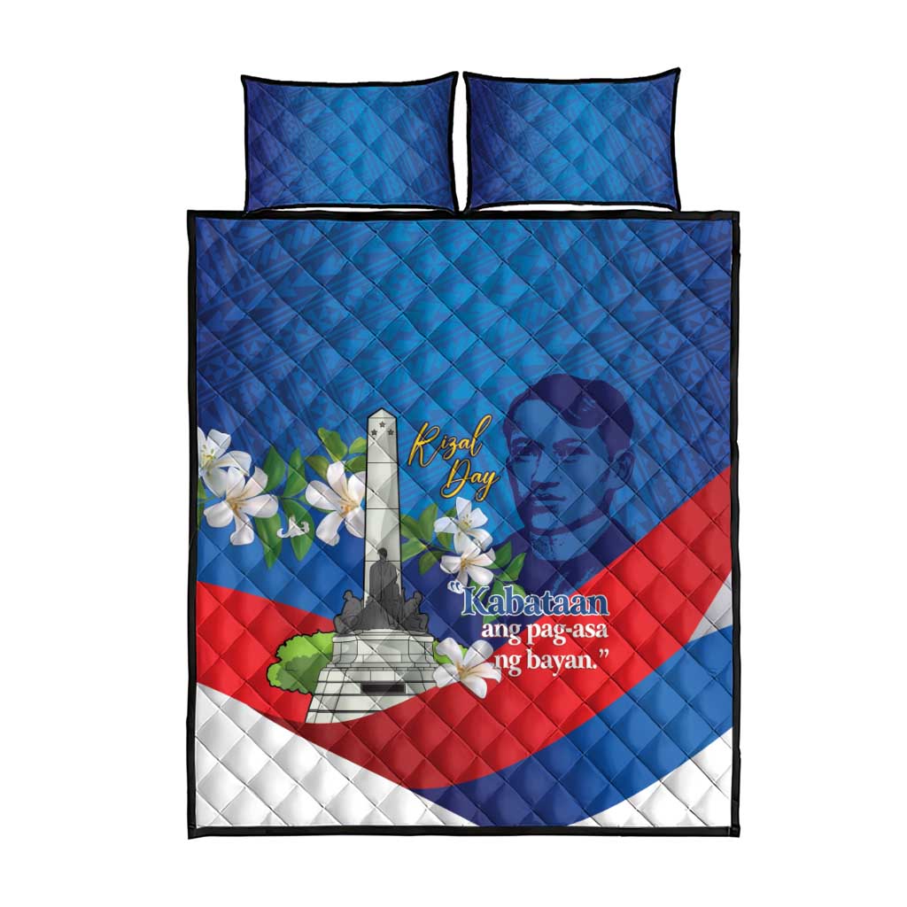 Philippines Rizal Day Quilt Bed Set Filipino Motto Stella Polynesian Pattern - Polynesian Pride