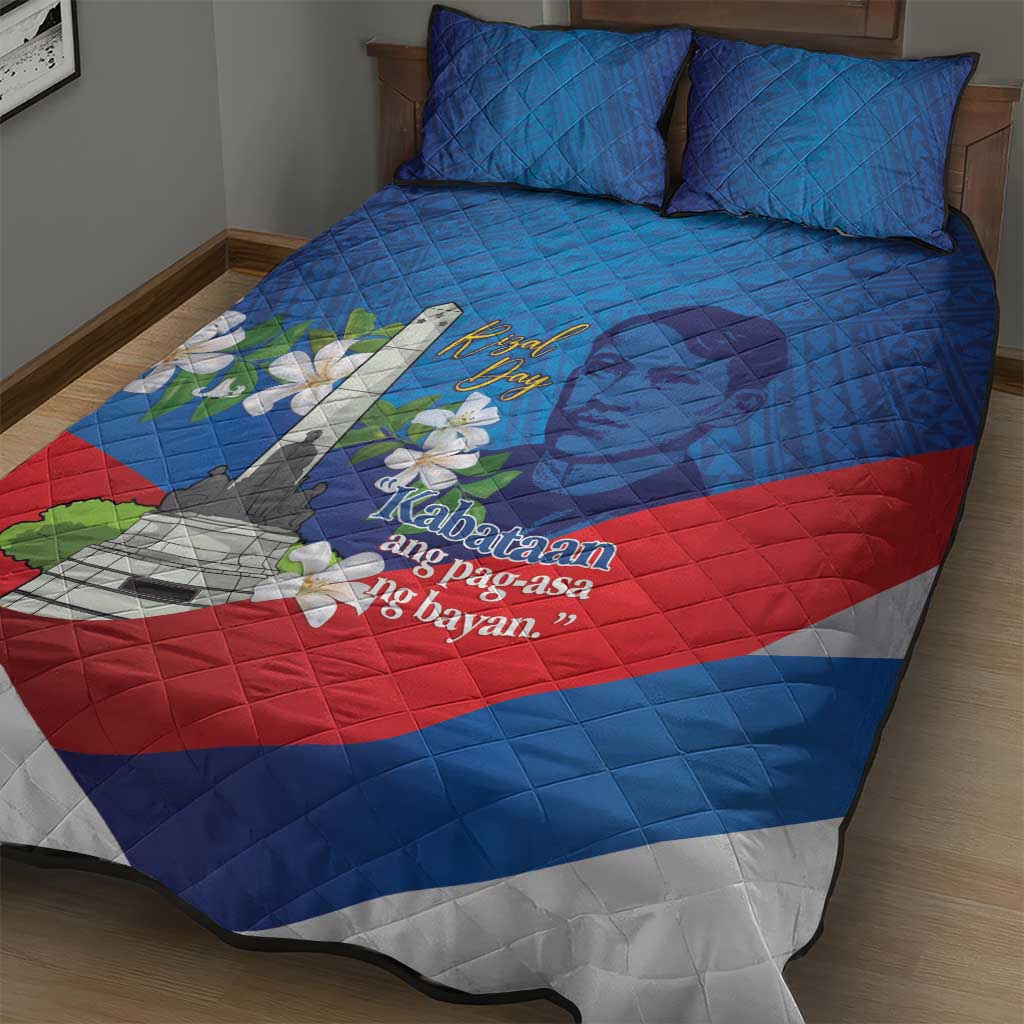 Philippines Rizal Day Quilt Bed Set Filipino Motto Stella Polynesian Pattern - Polynesian Pride