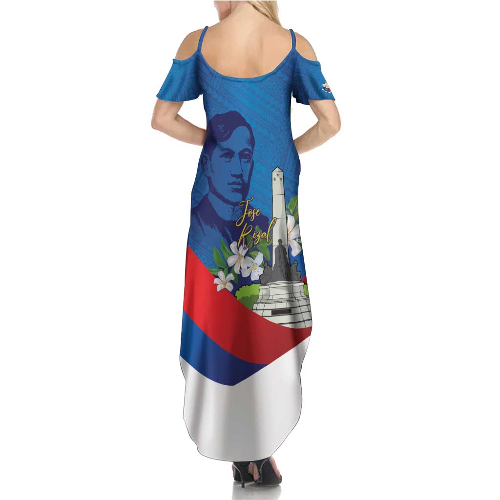 Philippines Rizal Day Summer Maxi Dress Filipino Motto Stella Polynesian Pattern - Polynesian Pride